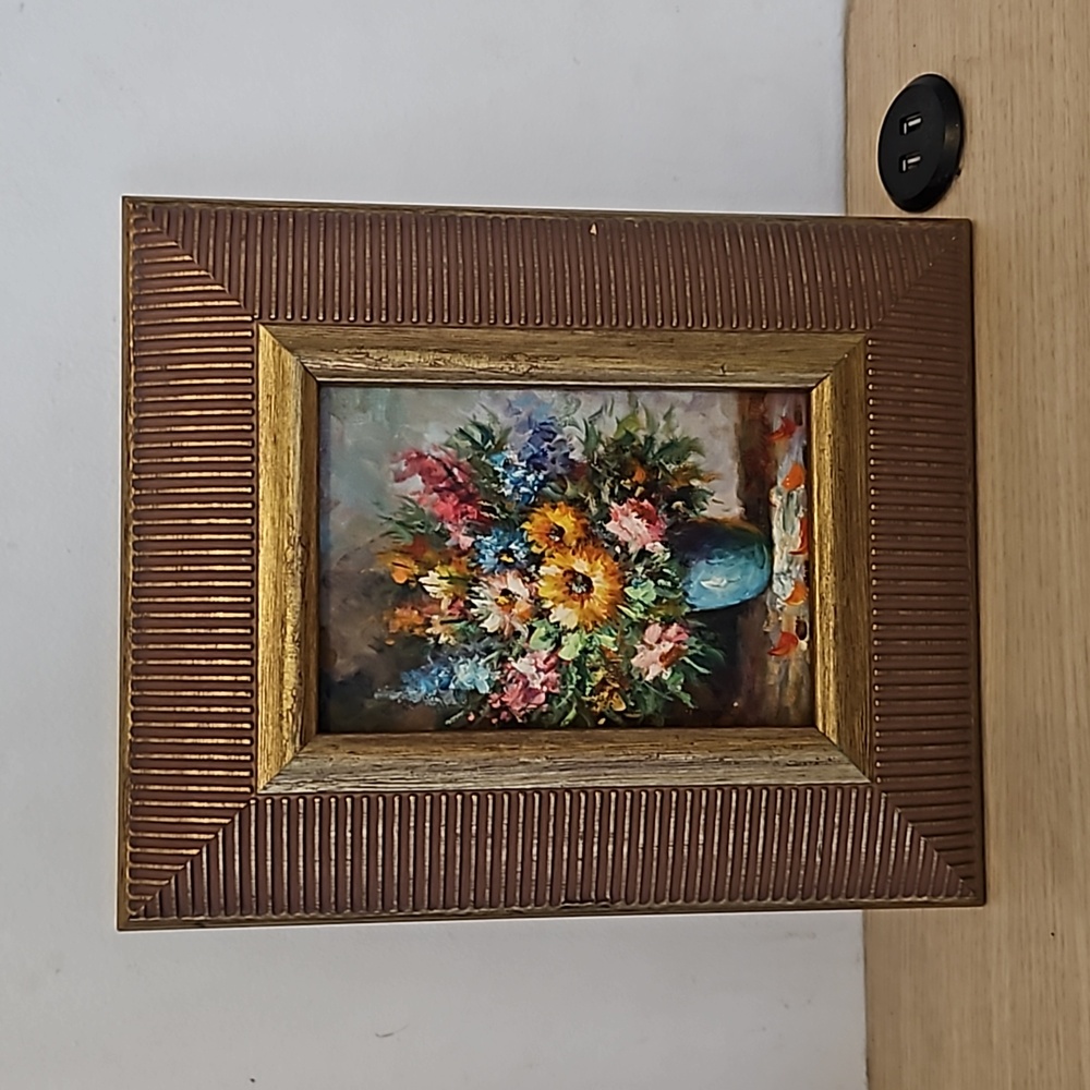 Decor wooden wall art oil painting